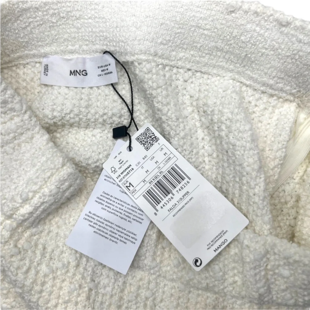 MNG by Mango Off White Light Wash Pull On Mini Skirt - Size Medium